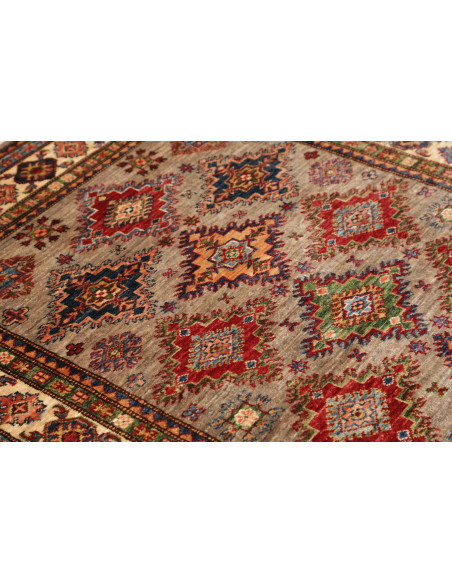 Rug Kazak Fine Pakistan 126x184 Taupe Grey Crea