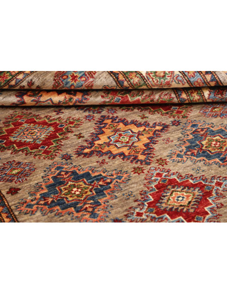 Rug Kazak Fine Pakistan 126x184 Taupe Grey Crea