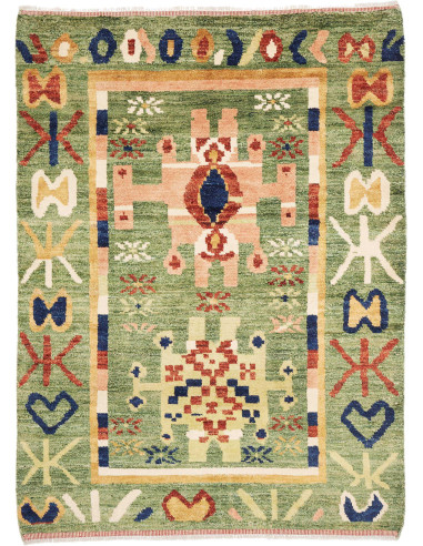 Tappeto Gabbeh Marrakech Pakistan 133x179 Verde