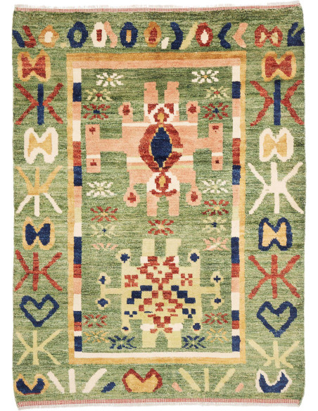Tappeto Gabbeh Marrakech Pakistan 133x179 Verde