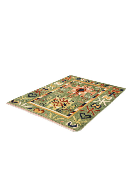 Tappeto Gabbeh Marrakech Pakistan 133x179 Verde