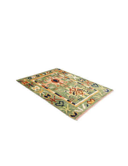 Tappeto Gabbeh Marrakech Pakistan 133x179 Verde