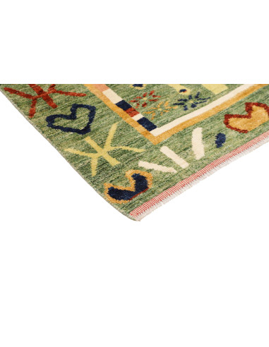 Tappeto Gabbeh Marrakech Pakistan 133x179 Verde