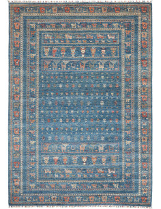 Rug Rubin Pakistan 205x287 Petrol Blue Terracot