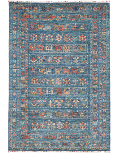 Rug Rubin Pakistan 166x240 Blue Teal Orange Red