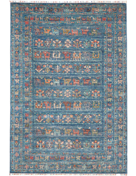 Rug Rubin Pakistan 166x240 Blue Teal Orange Red