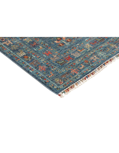 Rug Rubin Pakistan 166x240 Blue Teal Orange Red