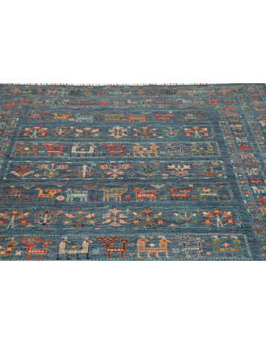 Rug Rubin Pakistan 166x240 Blue Teal Orange Red