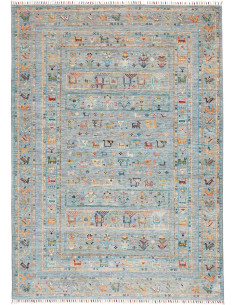 Rug Rubin Pakistan 165x231 Sky Blue Teal Mustar