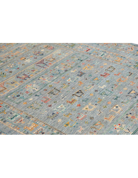 Rug Rubin Pakistan 165x231 Sky Blue Teal Mustar