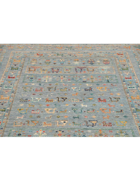 Rug Rubin Pakistan 165x231 Sky Blue Teal Mustar