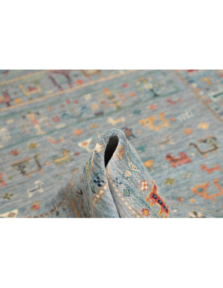 Rug Rubin Pakistan 165x231 Sky Blue Teal Mustar