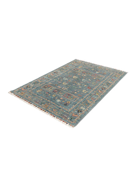 Rug Rubin Pakistan 127x181 Petrol Blue Ochre Ye