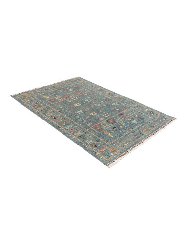 Rug Rubin Pakistan 127x181 Petrol Blue Ochre Ye