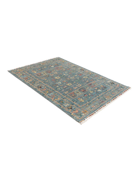 Rug Rubin Pakistan 127x181 Petrol Blue Ochre Ye