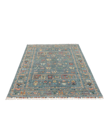 Rug Rubin Pakistan 127x181 Petrol Blue Ochre Ye