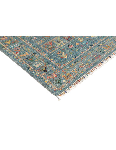 Rug Rubin Pakistan 127x181 Petrol Blue Ochre Ye