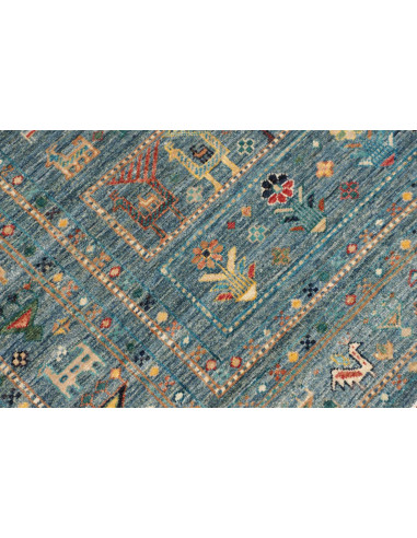 Rug Rubin Pakistan 127x181 Petrol Blue Ochre Ye