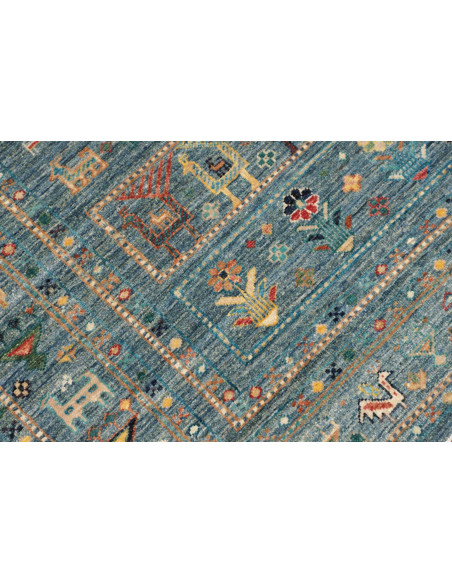 Rug Rubin Pakistan 127x181 Petrol Blue Ochre Ye