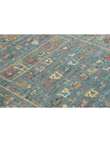 Rug Rubin Pakistan 127x181 Petrol Blue Ochre Ye