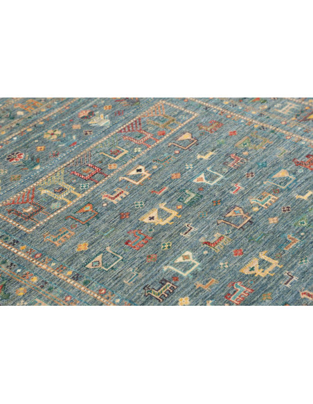 Rug Rubin Pakistan 127x181 Petrol Blue Ochre Ye