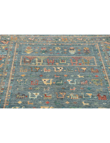 Rug Rubin Pakistan 127x181 Petrol Blue Ochre Ye