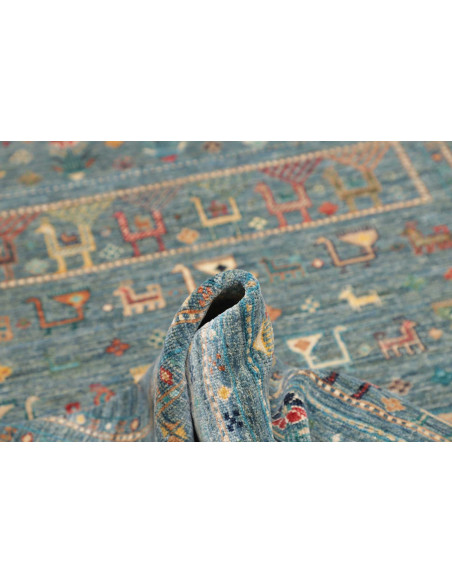 Rug Rubin Pakistan 127x181 Petrol Blue Ochre Ye