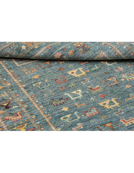 Rug Rubin Pakistan 127x181 Petrol Blue Ochre Ye