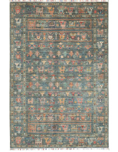 Rug Rubin Pakistan 126x185 Petrol Blue Brick Or