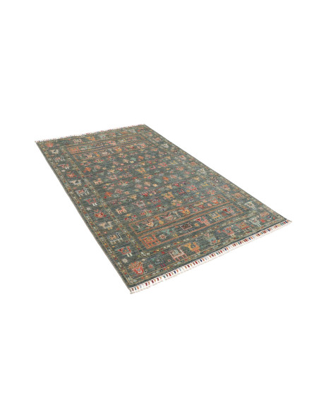 Rug Rubin Pakistan 126x185 Petrol Blue Brick Or