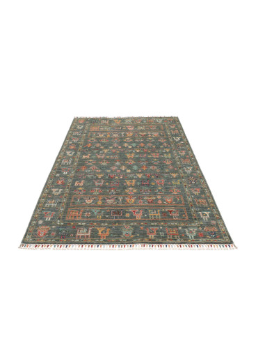 Rug Rubin Pakistan 126x185 Petrol Blue Brick Or
