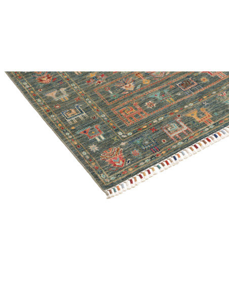 Rug Rubin Pakistan 126x185 Petrol Blue Brick Or