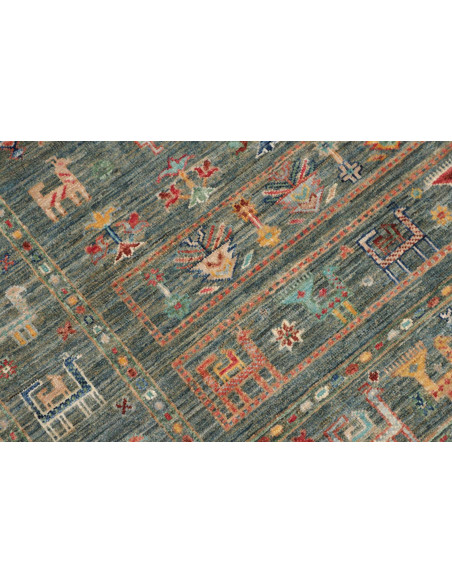 Rug Rubin Pakistan 126x185 Petrol Blue Brick Or