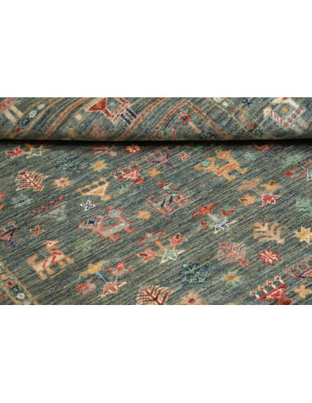 Rug Rubin Pakistan 126x185 Petrol Blue Brick Or