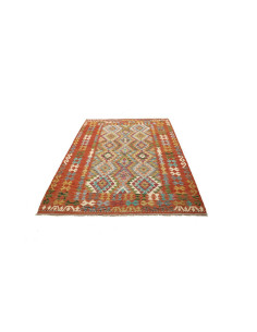 Kilim 153x208 Cm Kilim Afghano, Lana Cardata A Mano, Cotone 2