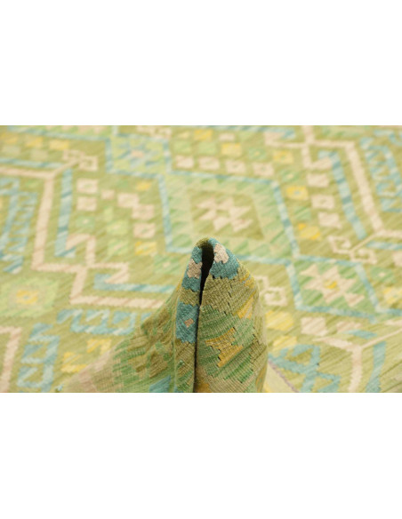 Rug Kilim Afghanistan 252x344 Acid Green Mint G