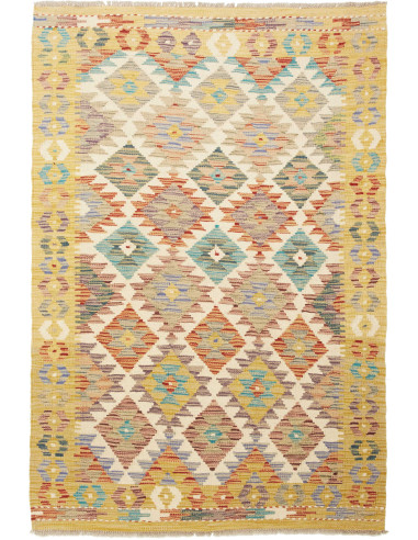 Kilim 105x152 Cm Afghan Kilim Hand-carded Wool Cotton Warp