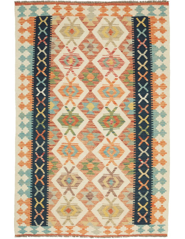 Rug Kilim Afghanistan maroon grey 119x182