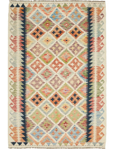Tappeto Kilim Afghanistan marrone grigio 122x184