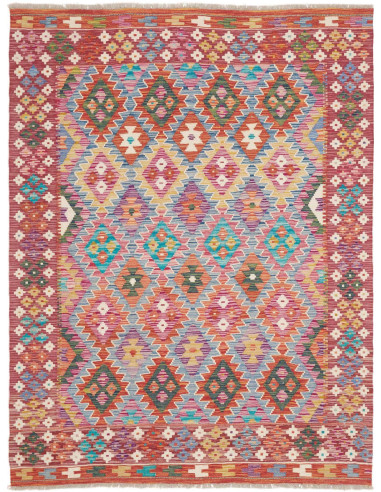 Rug Kilim Afghanistan 153x205 Brick Red Pink Bl