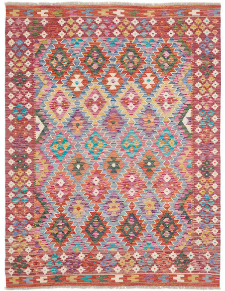 Rug Kilim Afghanistan 153x205 Brick Red Pink Bl