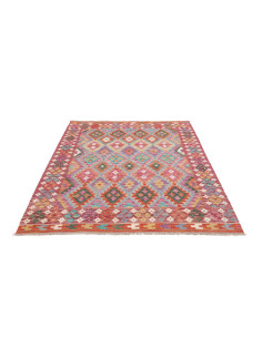 Rug Kilim Afghanistan 153x205 Brick Red Pink Bl 2
