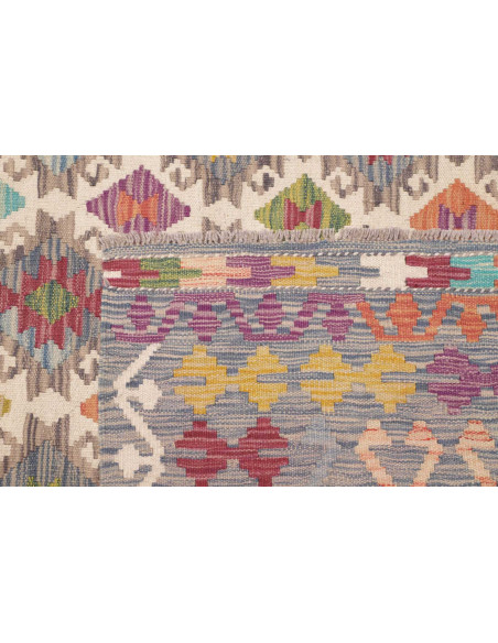 Tappeto Kilim Afghanistan 197x294 Grigio Bluast