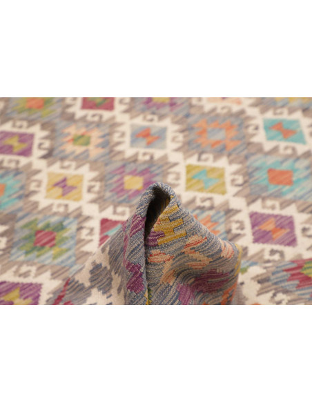 Tappeto Kilim Afghanistan 197x294 Grigio Bluast
