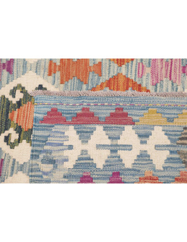 Tappeto Kilim Afghanistan 201x296 Azzurro Aranc