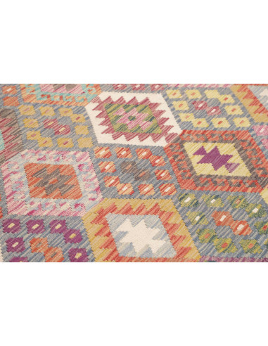 Rug Kilim Afghanistan 207x295 Grey Blue Yellow
