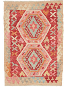 Tappeto Kilim Afghanistan 80x112 Rosso Beige Ro