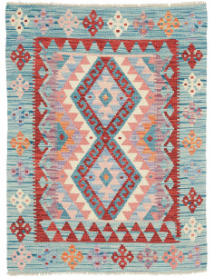 Tappeto Kilim Afghanistan 83x110 Azzurro Turche