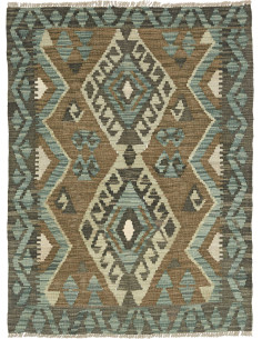 Tappeto Kilim Afghanistan 90x119 Marrone Beige