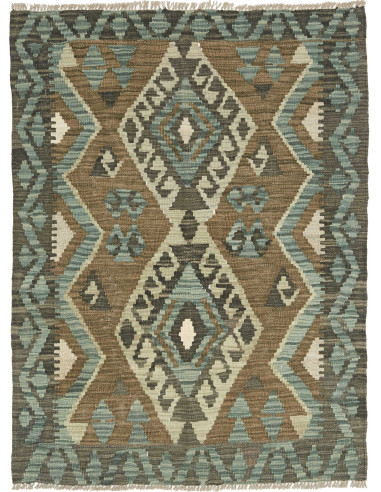 Rug Kilim Afghanistan 90x119 Brown Beige Light